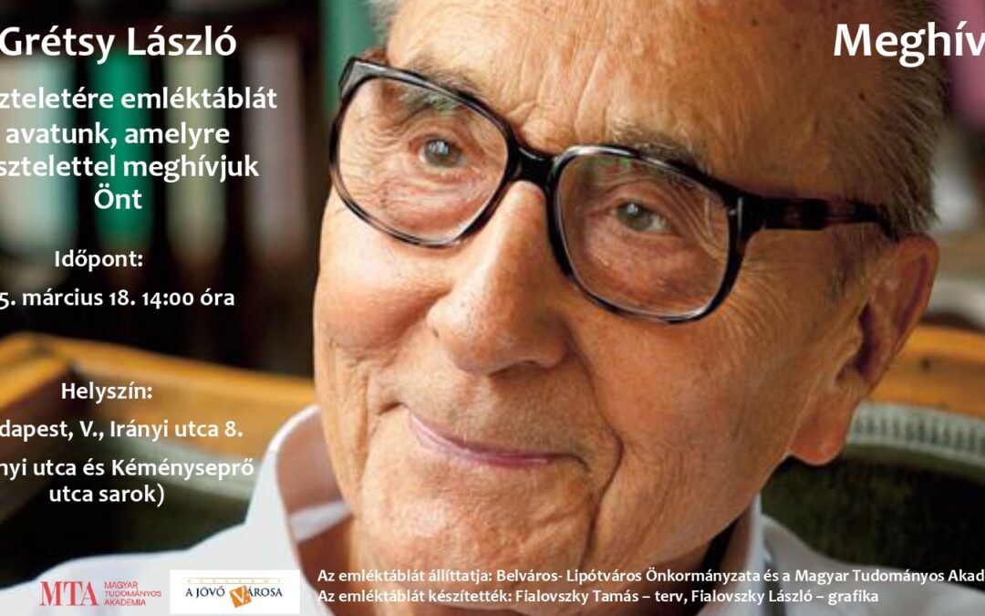 Emléktábla Grétsy Lászlónak