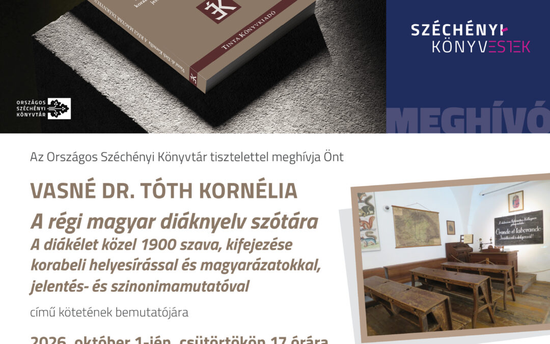 A régi magyar diáknyelv szótára – könyvbemutató